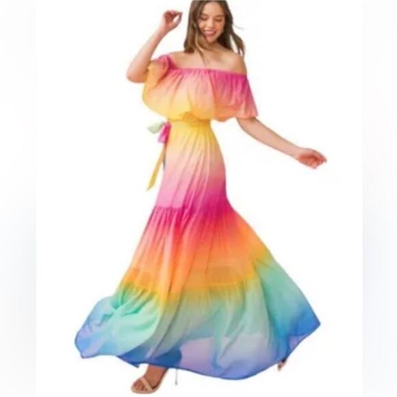 NWT Rainbow Maxi Summer Dress - Picture 11 of 16